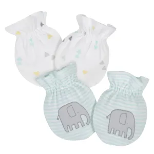 2-Pack Baby Neutral Elephant Mittens