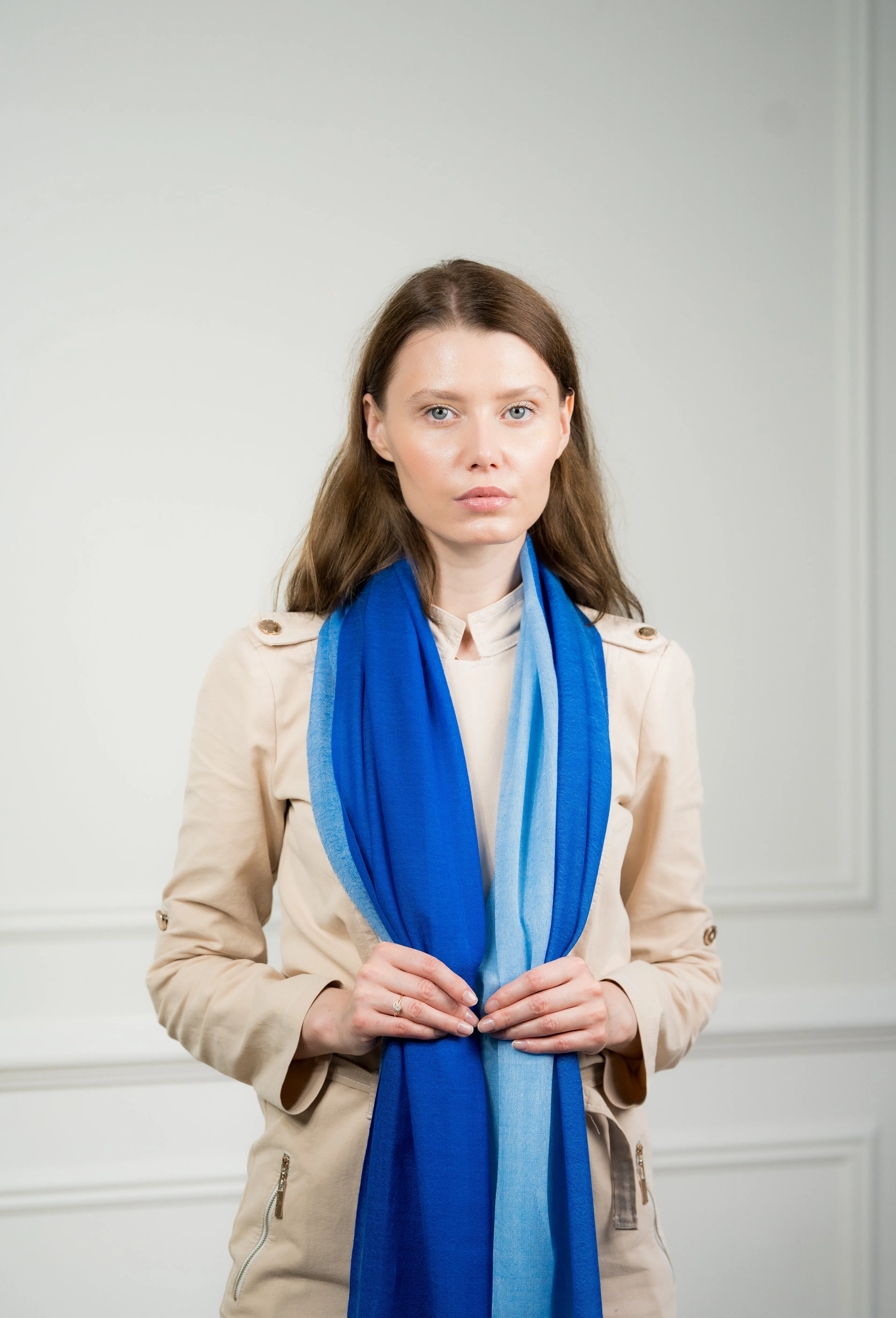 4 Color Block Cobalt  Scarf