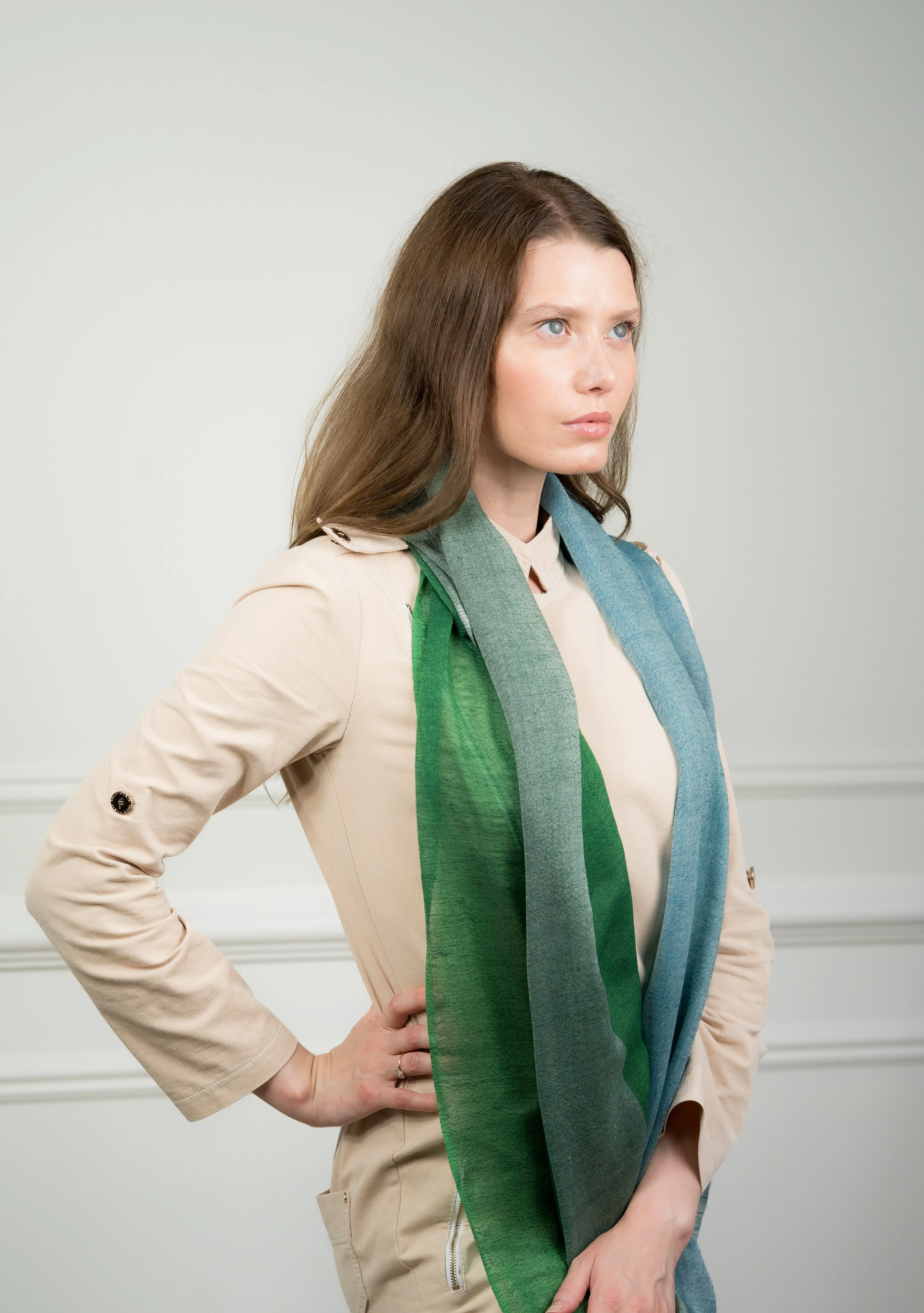 4 Color Block Lime Scarf