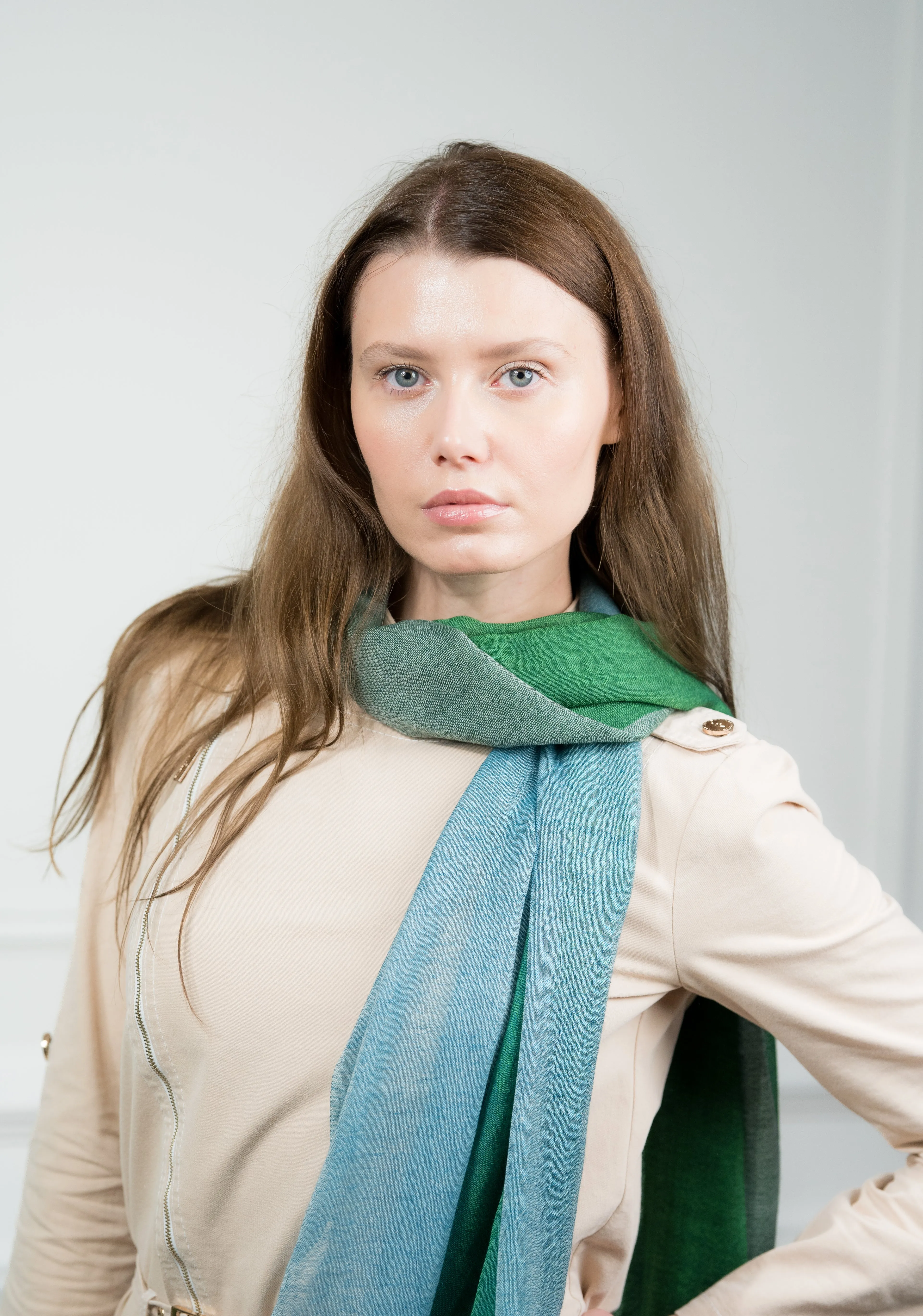 4 Color Block Lime Scarf