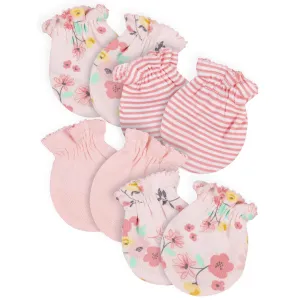 4-Pack Baby Girls Love You No Scratch Mittens