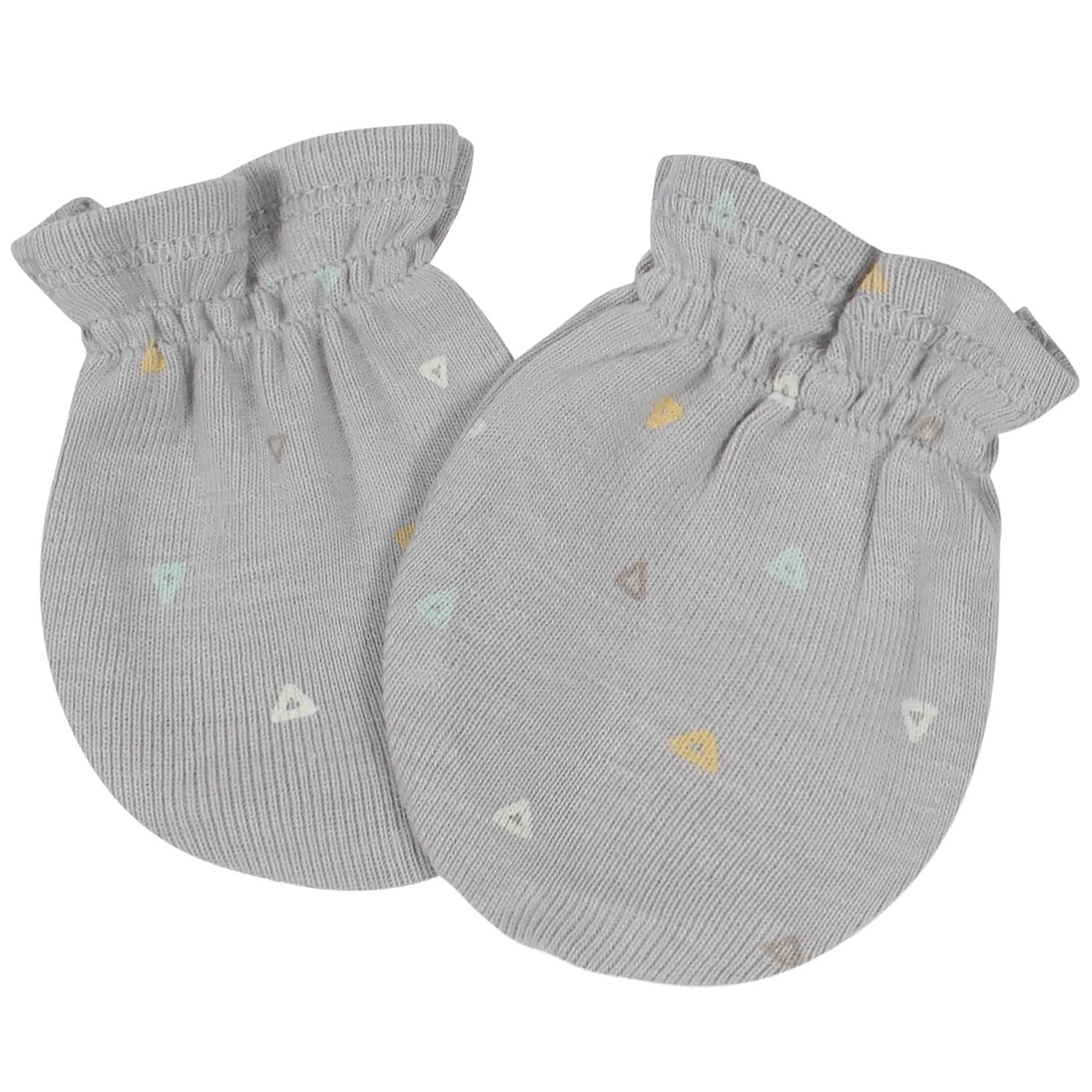 7-Piece Baby Neutral Safari Organic No Scratch Mittens and Caps Set