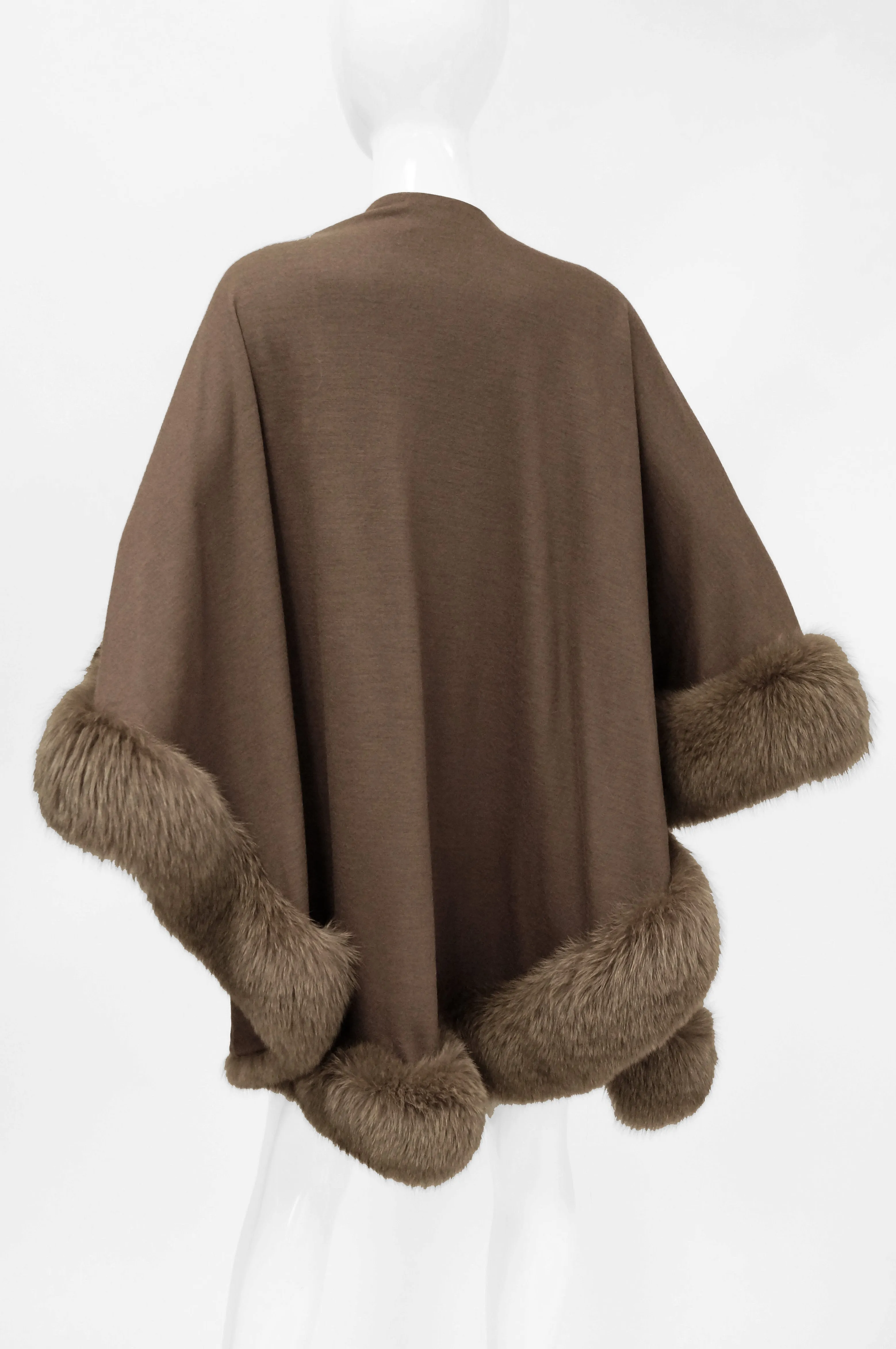 Adrienne Landau Wool and Fox Fur Shawl