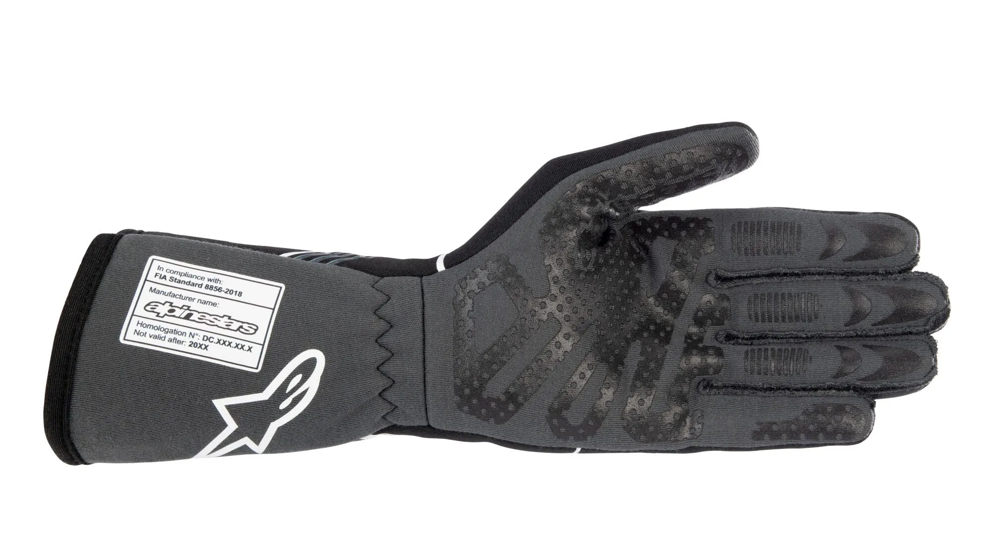 ALPINESTARS 3551023_1169_XL TECH 1-RACE v3 Racing gloves, FIA 8856-2018, black/tar gray, Size XL