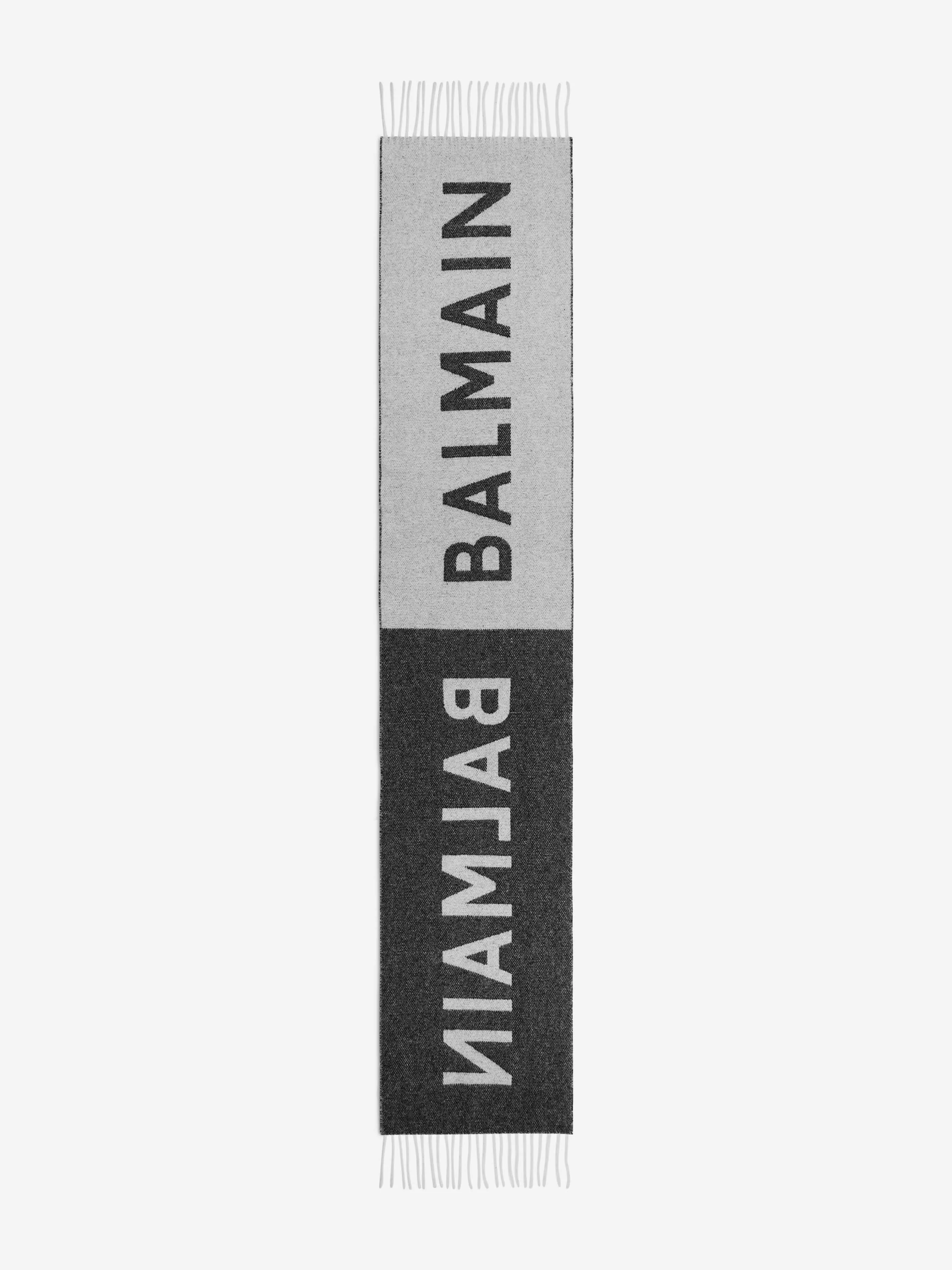 Balmain Kids Wool Knitted Logo Scarf