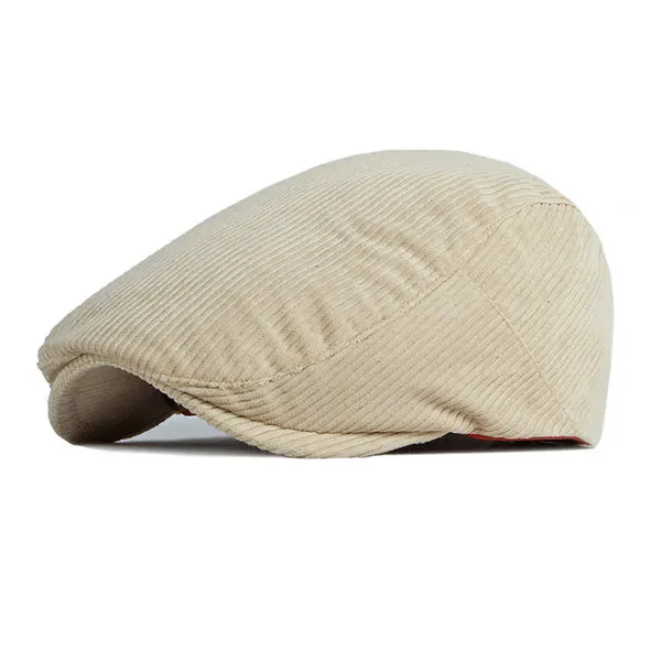 Beige Japanese Corduroy Warm Beret Hat 米色日系燈芯絨貝雷帽 KCHT2252