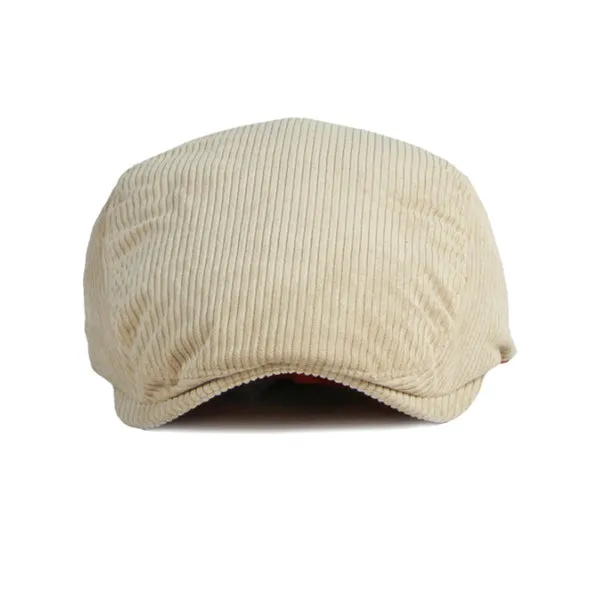 Beige Japanese Corduroy Warm Beret Hat 米色日系燈芯絨貝雷帽 KCHT2252