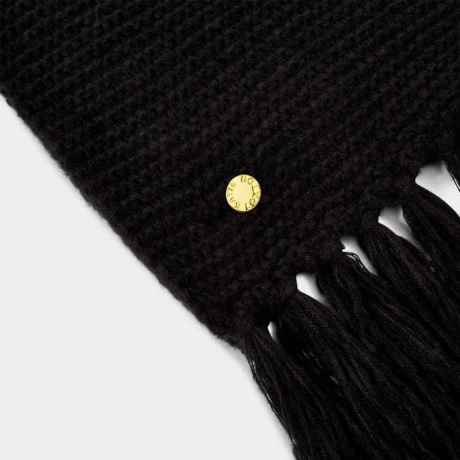 Black Chunky Knitted Scarf KLS445