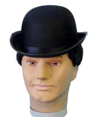 Bowler Black Satin Costume Hat Deluxe Fancy Dress Quality