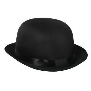 Bowler Hat - Black Satin - Dr Toms