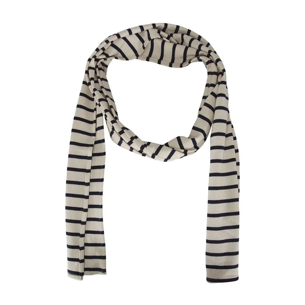 Breton Striped Scarf - Ecru/SR Navy