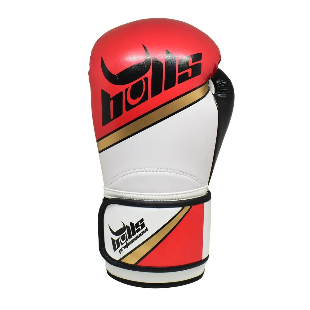 Bulls Professional Classic Boxing Gloves - Red/White