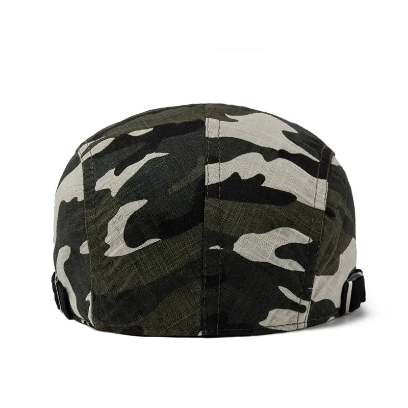 Camouflage Beret Summer Linen Flat Cap