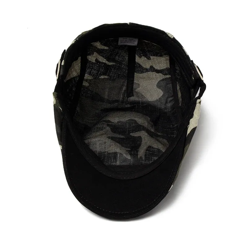 Camouflage Beret Summer Linen Flat Cap