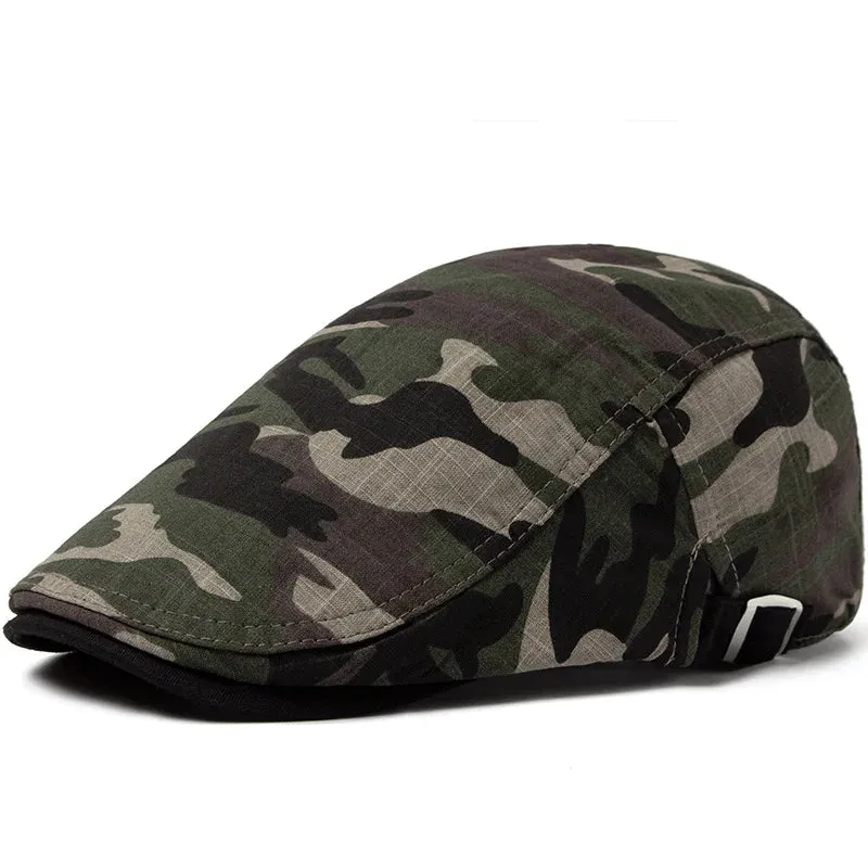 Camouflage Beret Summer Linen Flat Cap