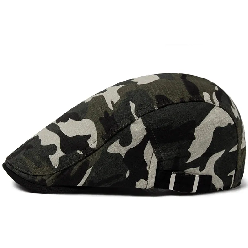 Camouflage Beret Summer Linen Flat Cap