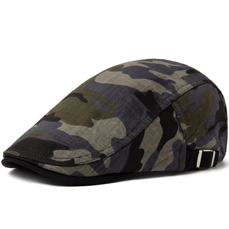 Camouflage Beret Summer Linen Flat Cap