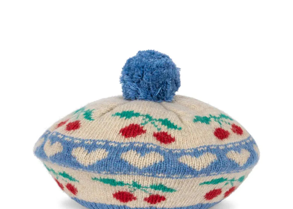 Children's Beret ''Belou Cherry Stripe''