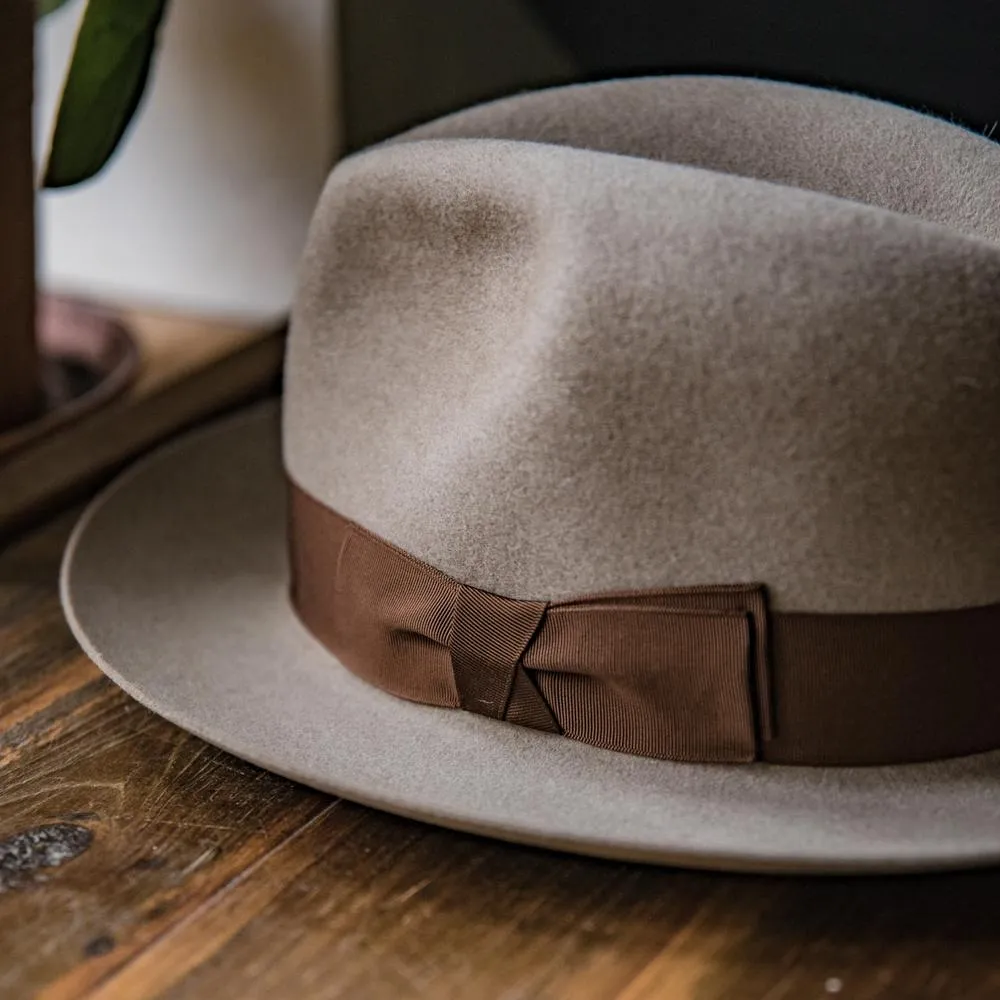 Classic Charm Fedora Fur Felt Hat in Beige