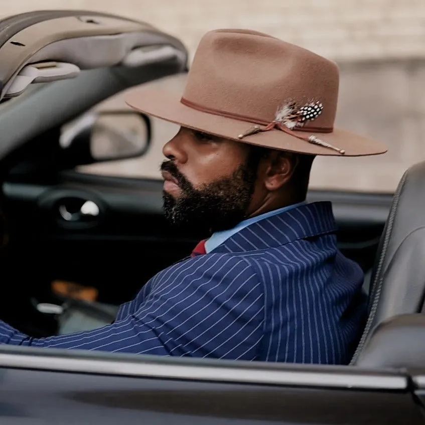 Classic Men's Felt Fedora Hat-Walnut