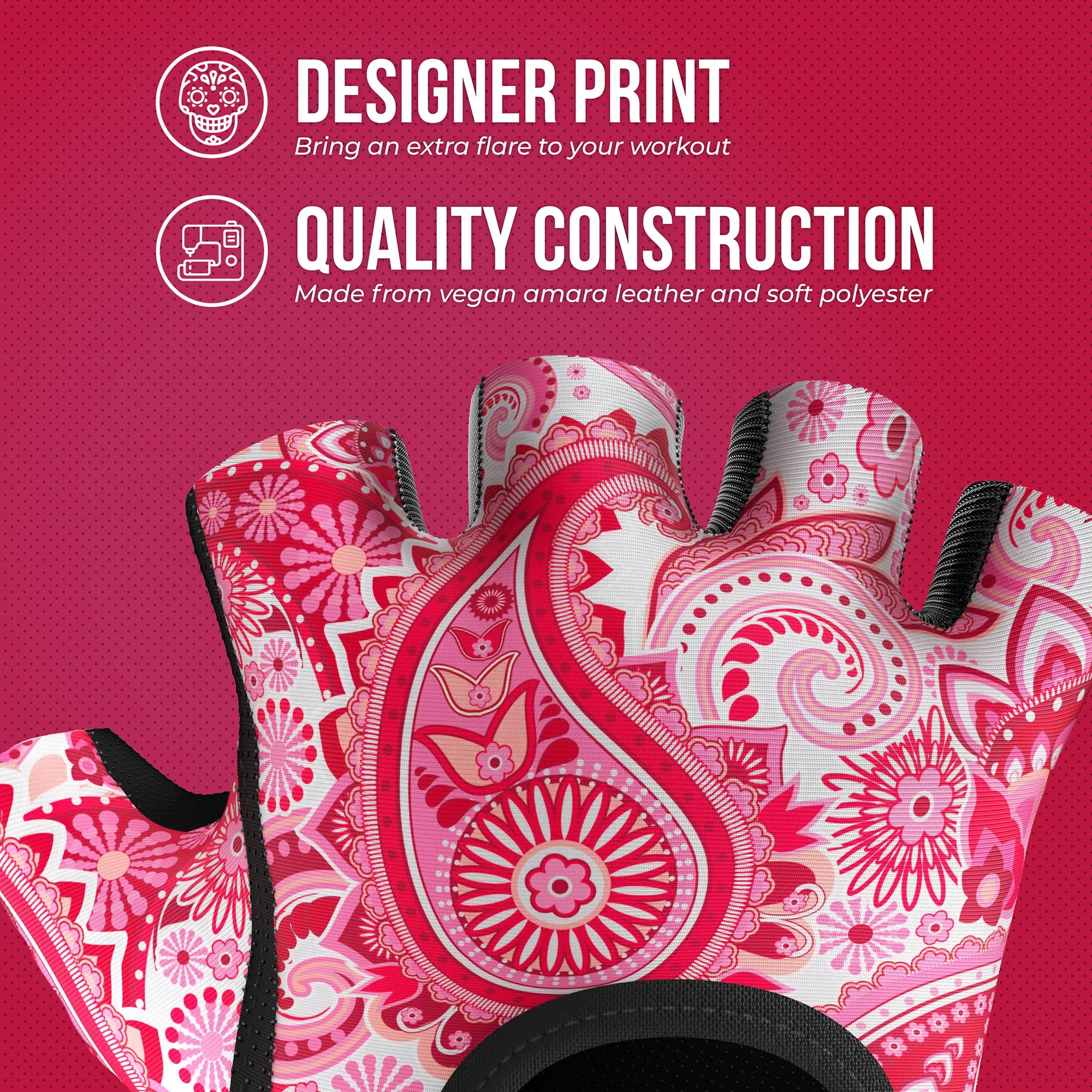 Contraband Pink Label 5387 Womens Design Series Paisley Print Lifting Gloves (Pair)