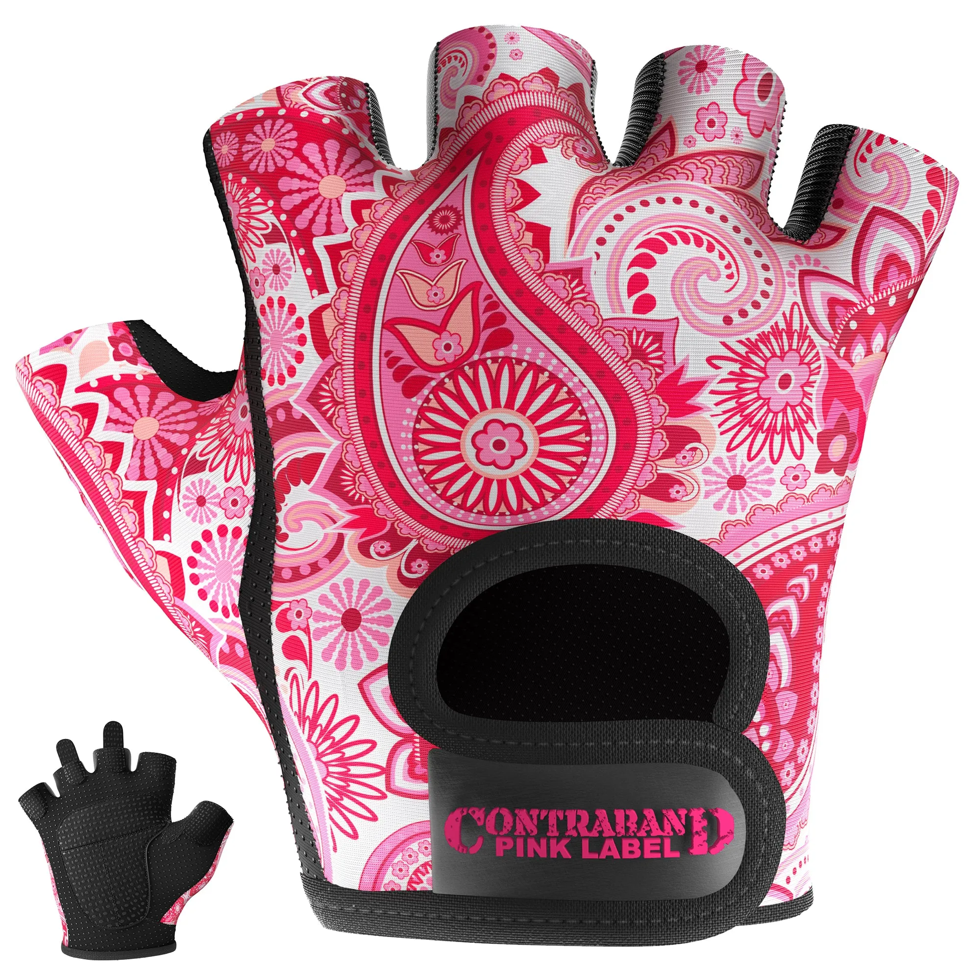 Contraband Pink Label 5387 Womens Design Series Paisley Print Lifting Gloves (Pair)