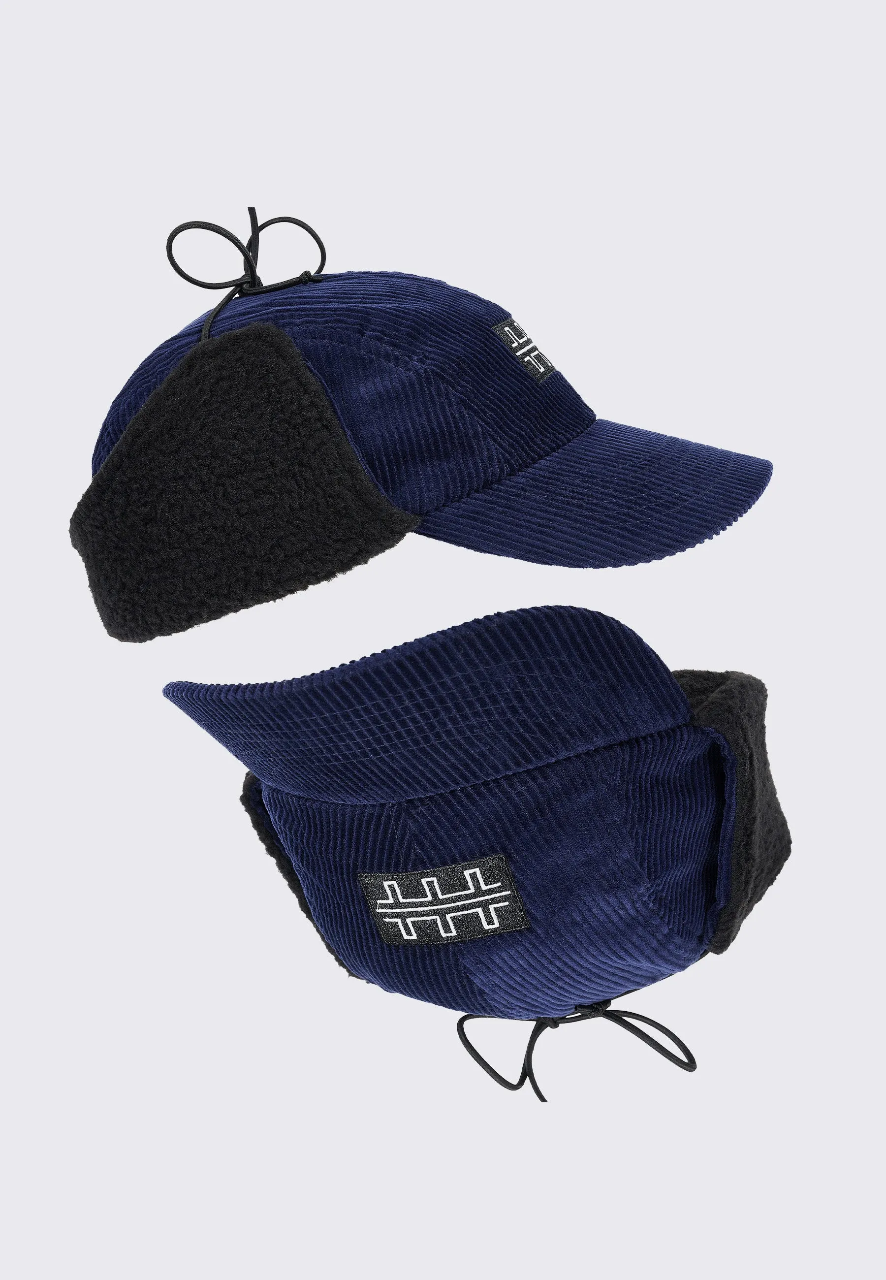 Cord Earflap Cap - Navy