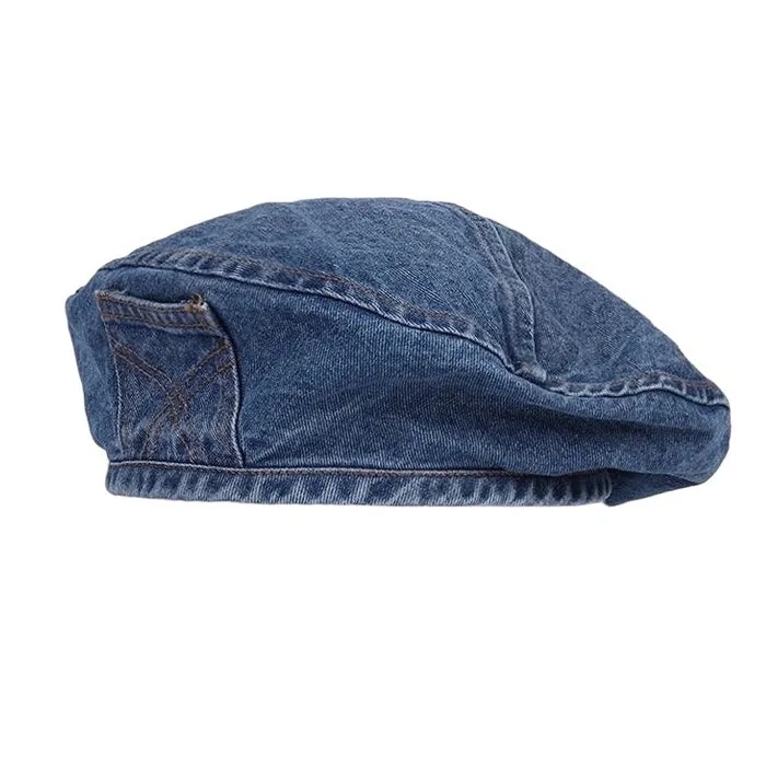 Denim Beret Hat