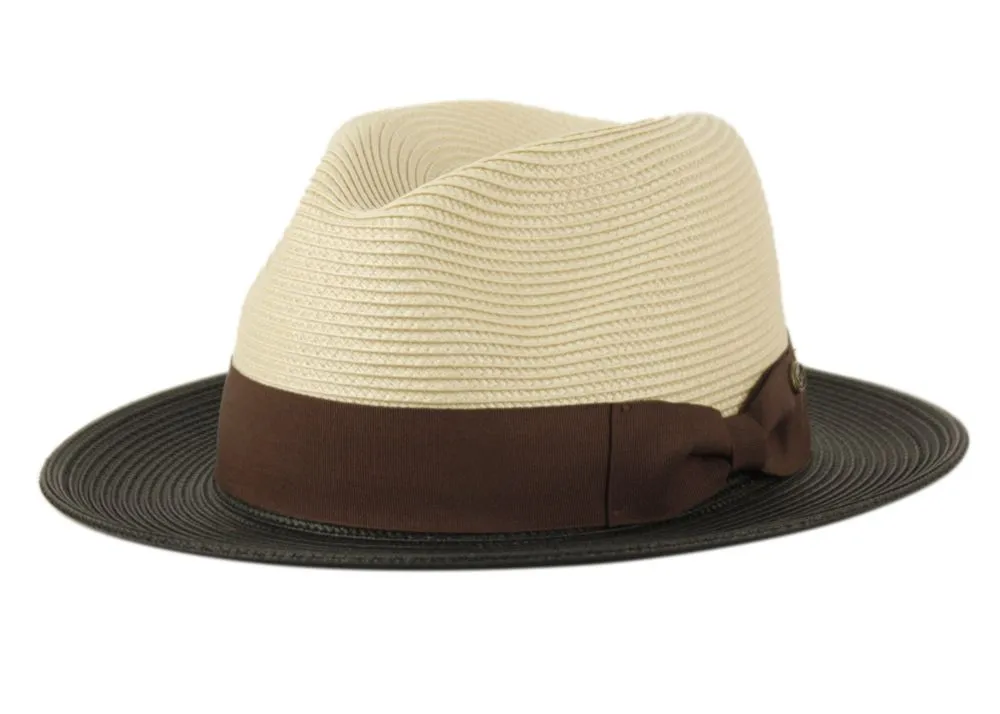 Epoch Poly Braid Two Tone Fedora - Tan/Black