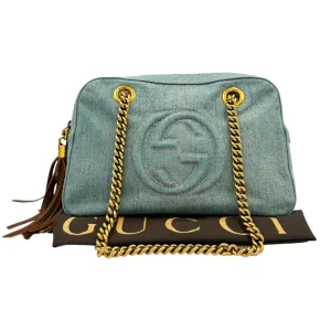 Gucci Soho Bowler Medium Blue Calfskin