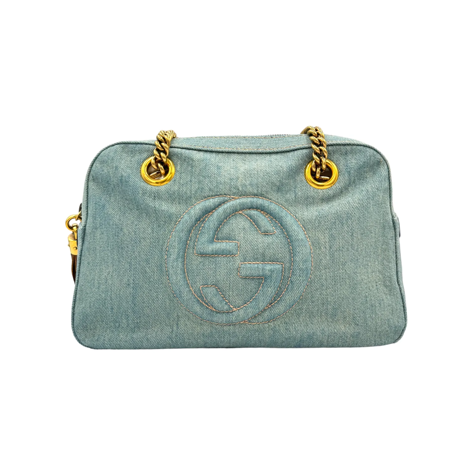 Gucci Soho Bowler Medium Blue Calfskin