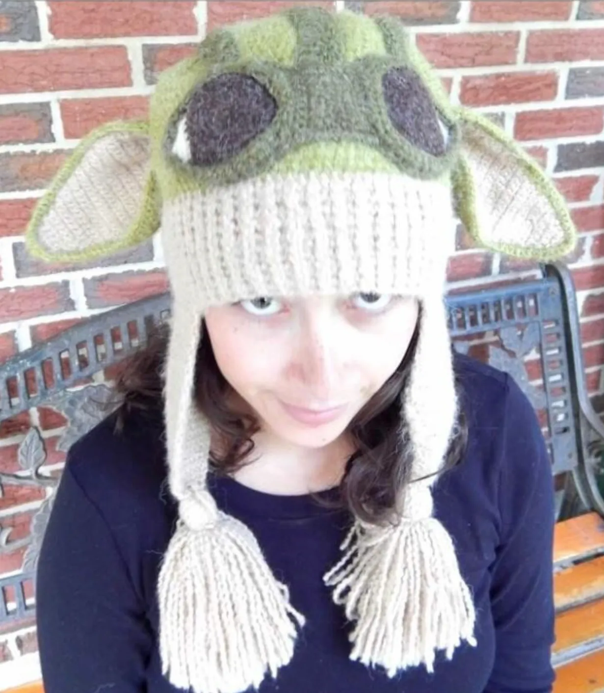 Hand Crochet Baby Yoda Earflap Hat