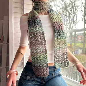 Handmade dusky shades crochet scarf