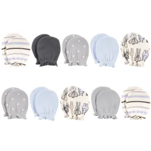 Hudson Baby Cotton Scratch Mittens, Royal Safari