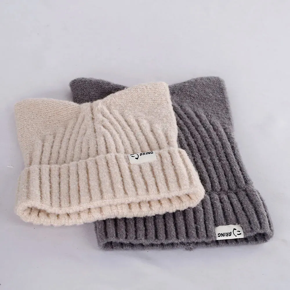 Kitty Beanie Korean Style Woolly Knitted Hat