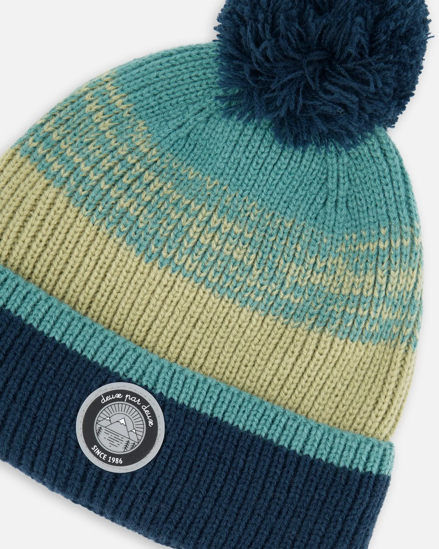 Knit Hat Blue, Green And Gray by Deux par Deux