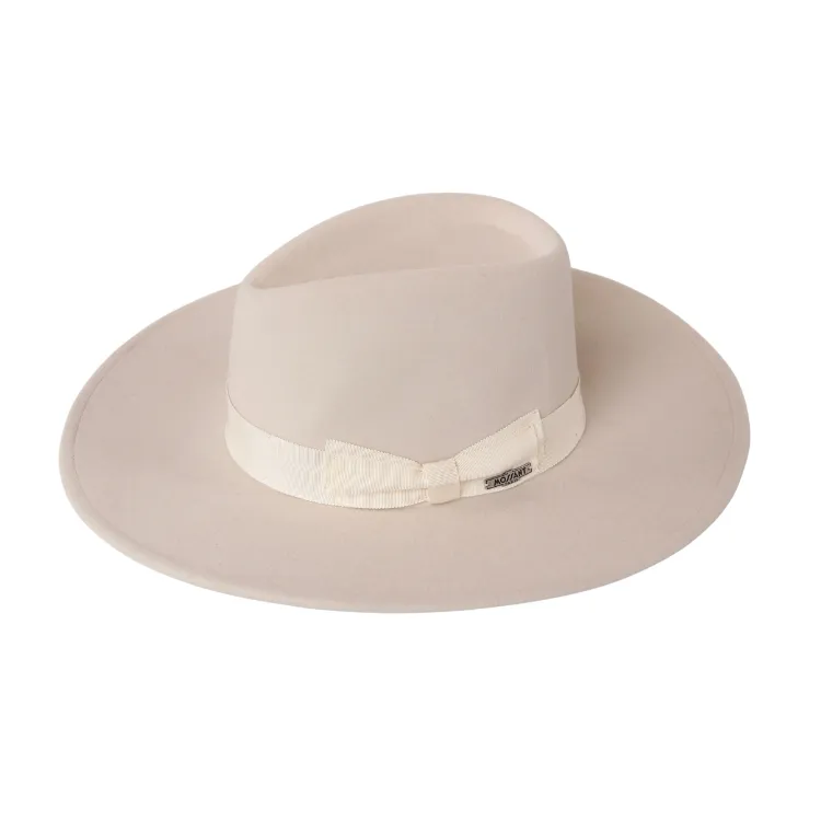 Mossant Paris Celine Wide Brim Fedora - White