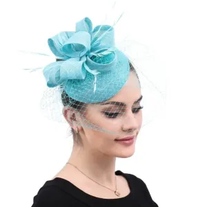 Multiple Colors Classic Mesh Fascinating Hair Clip Bowler Feather Hat Headband