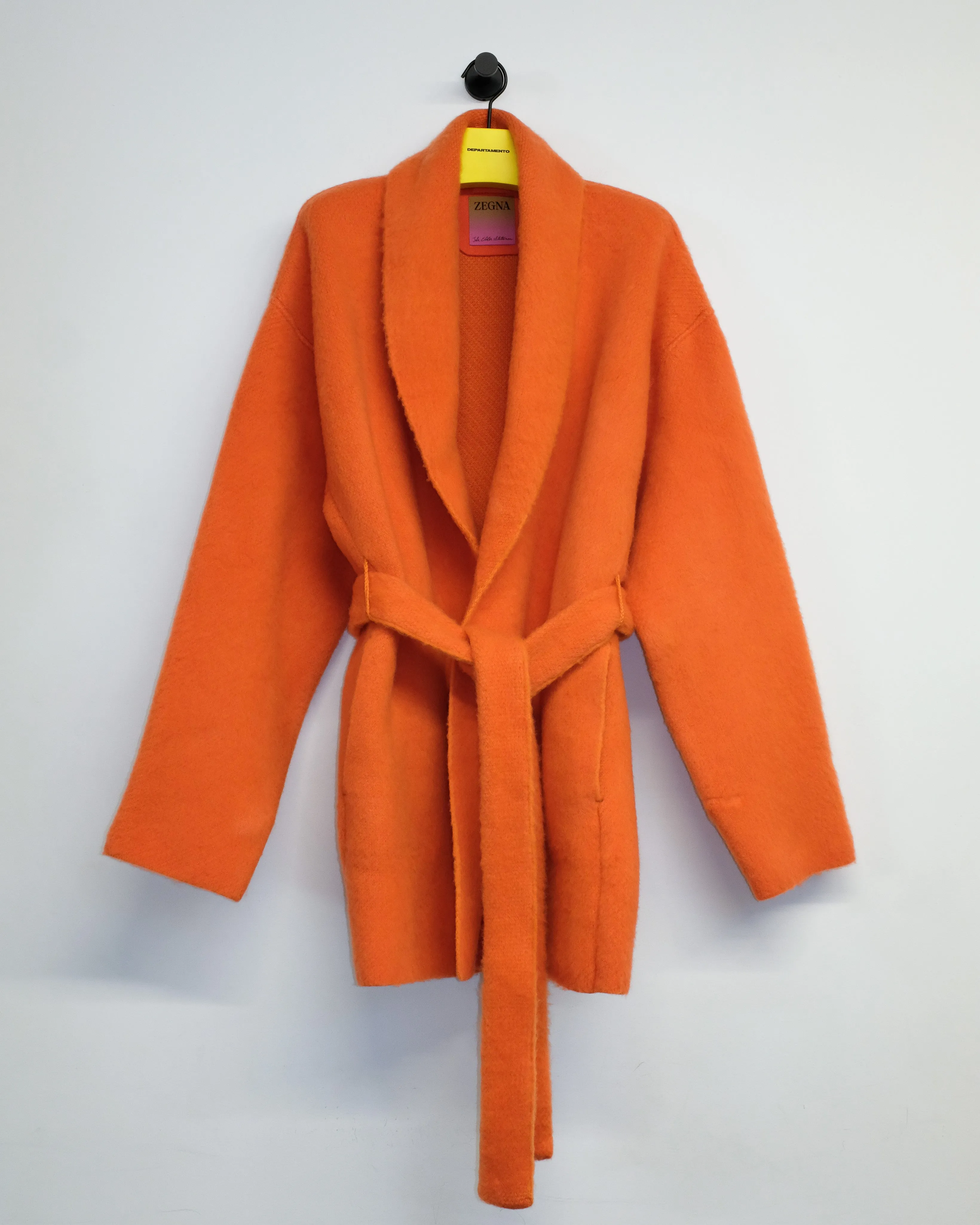 Orange Cashmere & Wool Brushed Robe