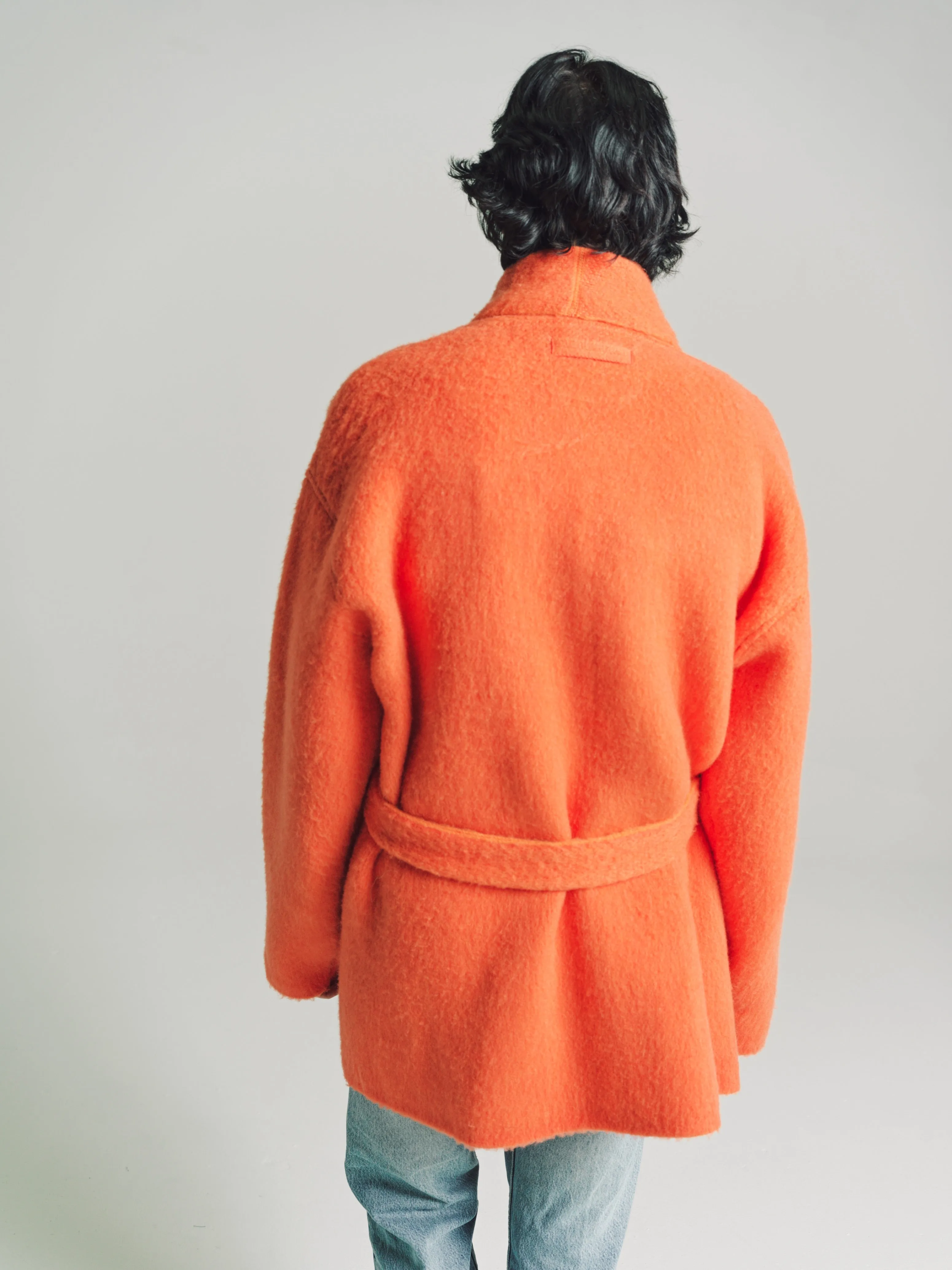 Orange Cashmere & Wool Brushed Robe