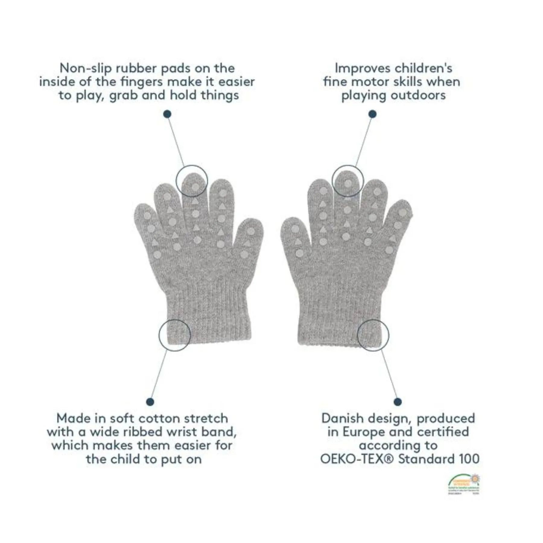 Organic Cotton Grip Gloves