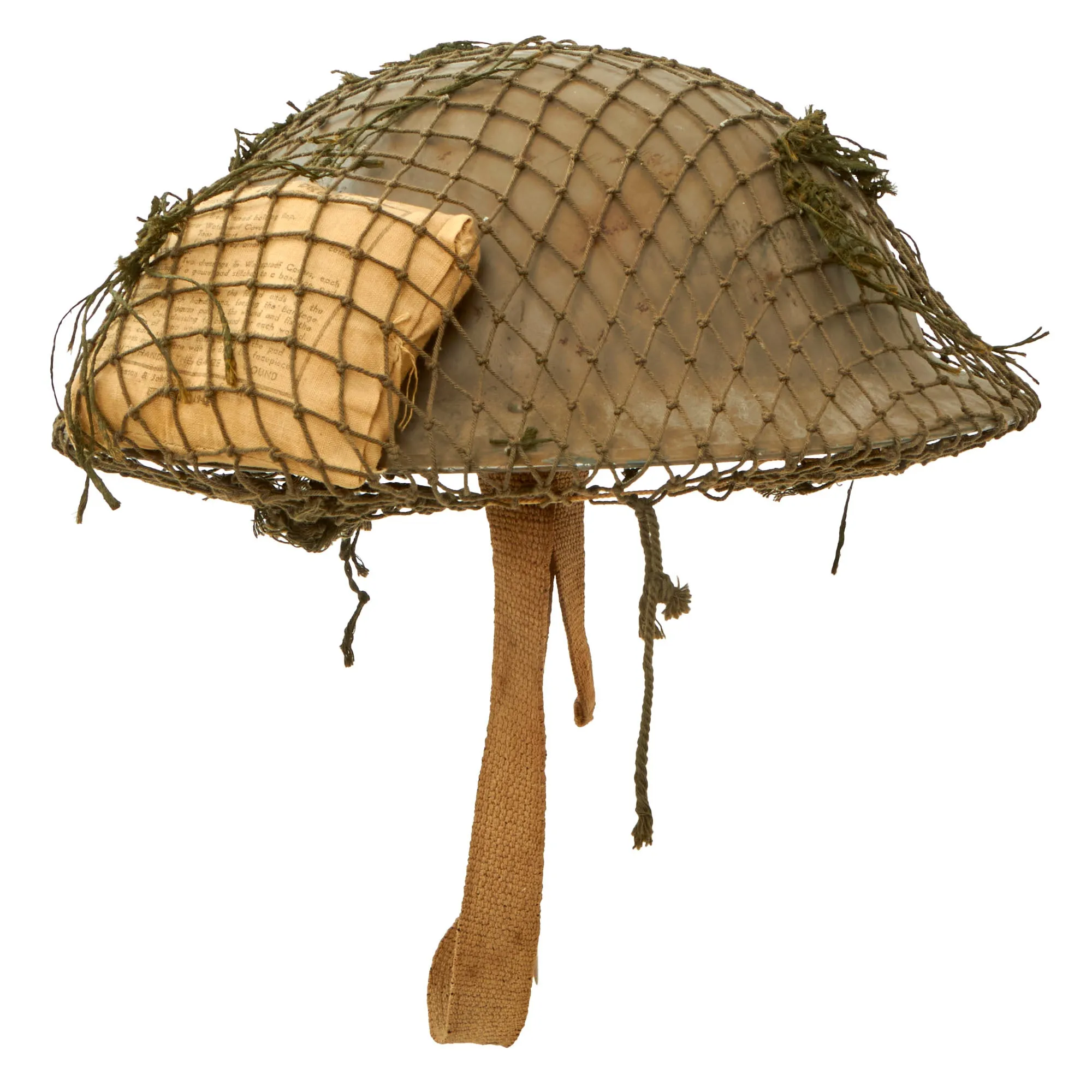 Original British / Commonwealth Countries WWII MkII Brodie Steel Helmet with Helmet Net and Australian Shell Dressing - Dated 1941