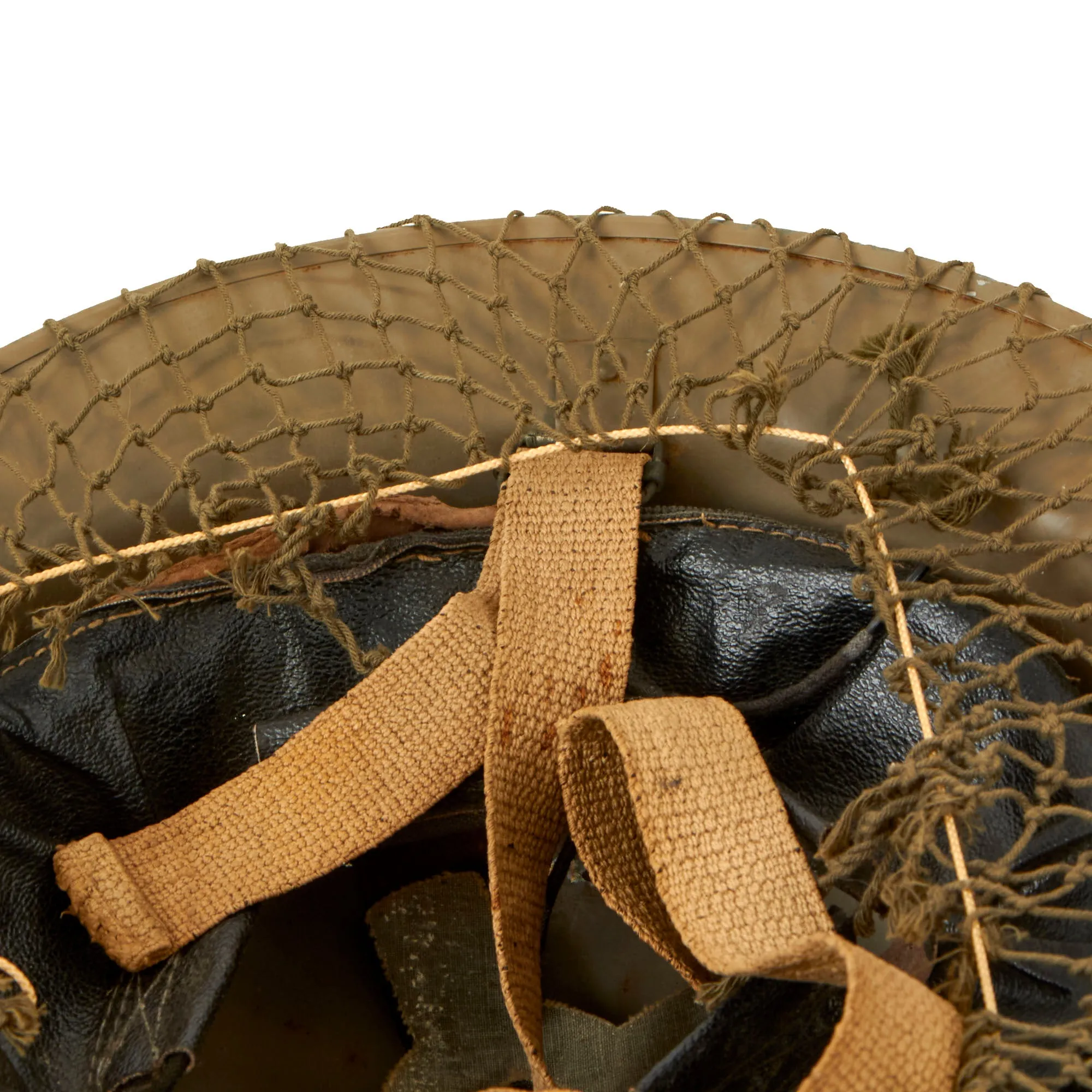 Original British / Commonwealth Countries WWII MkII Brodie Steel Helmet with Helmet Net and Australian Shell Dressing - Dated 1941