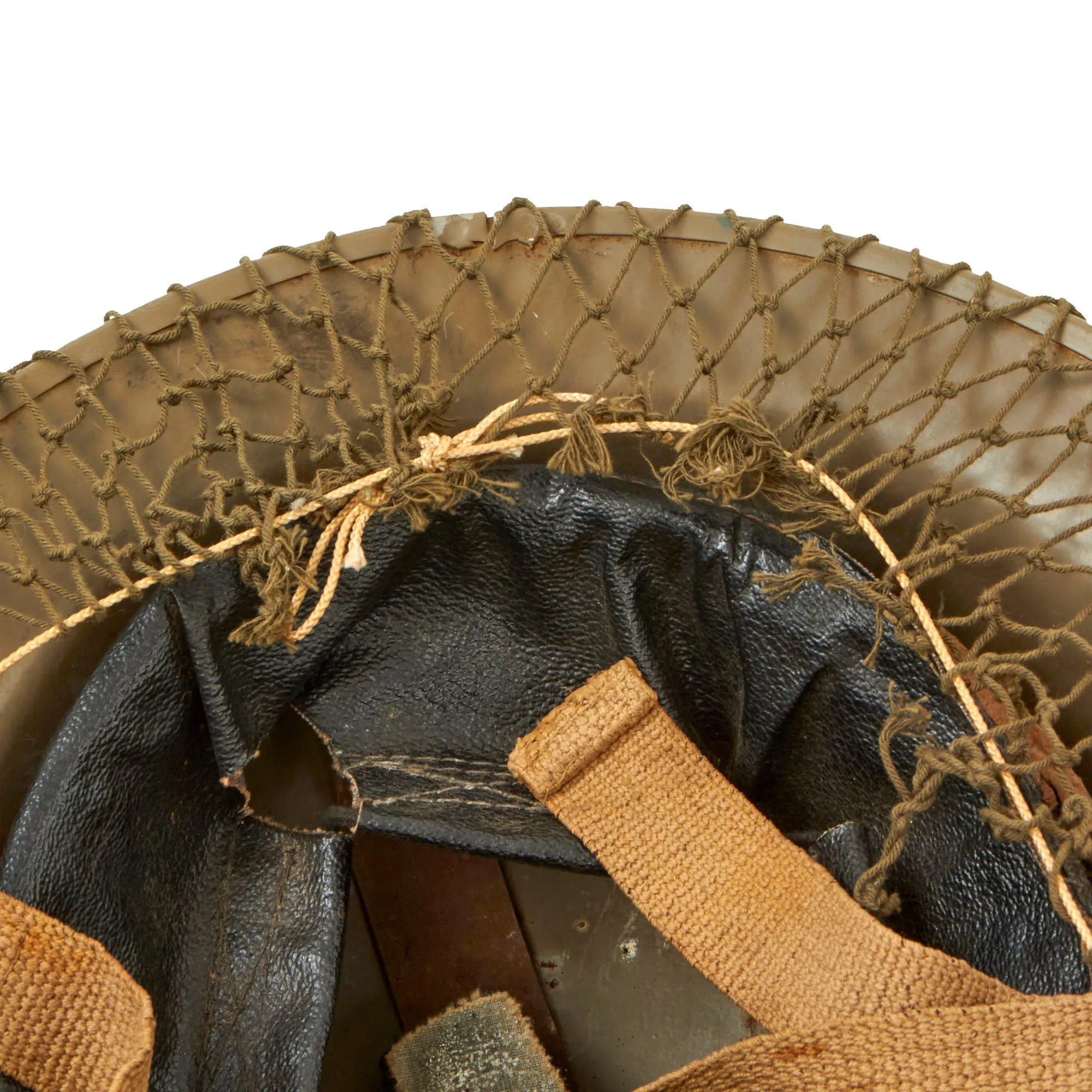 Original British / Commonwealth Countries WWII MkII Brodie Steel Helmet with Helmet Net and Australian Shell Dressing - Dated 1941