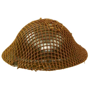 Original Canadian WWII Brodie MkII Steel Helmet Complete with Helmet Net by Canadian Motor Lamp Company - Dated 1942