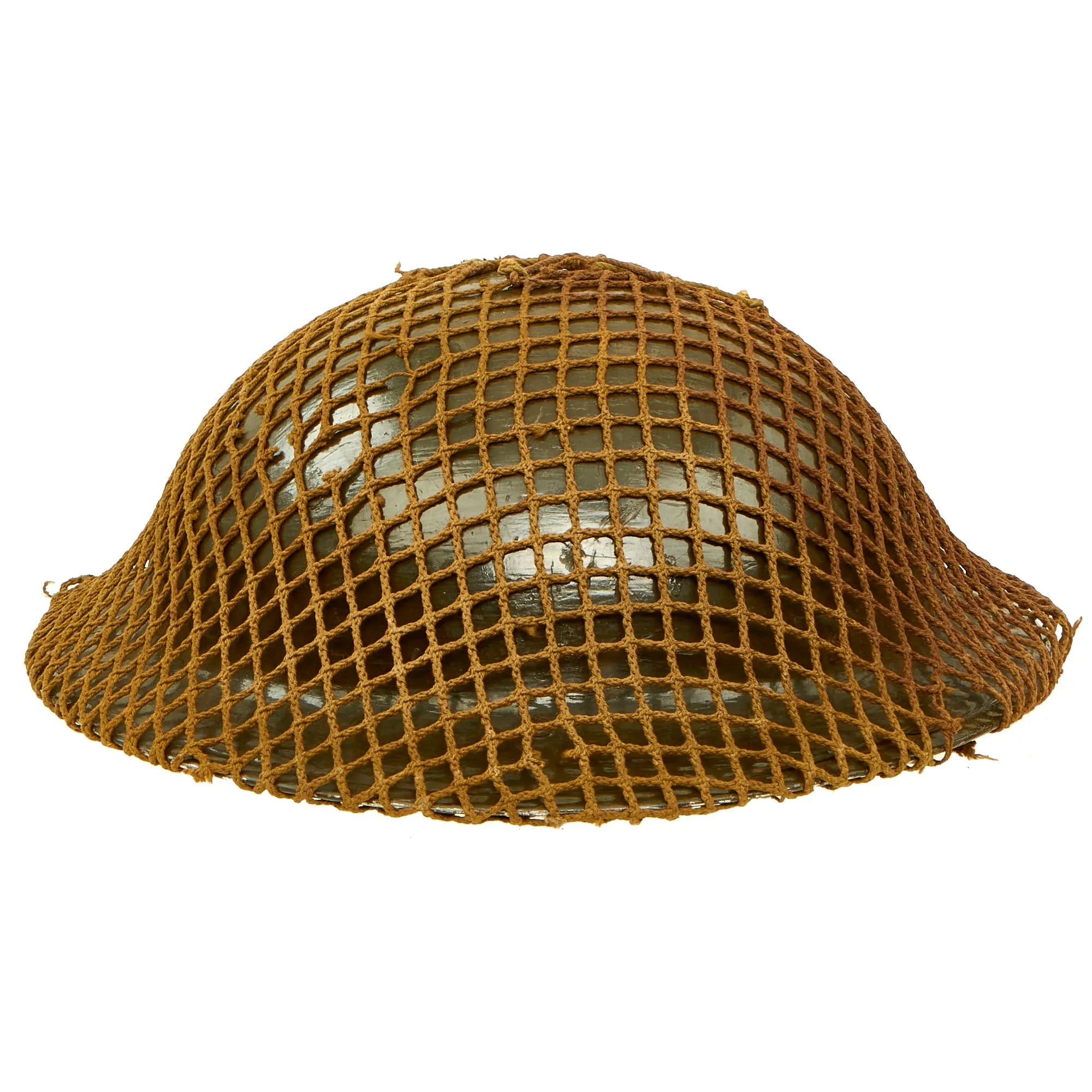 Original Canadian WWII Brodie MkII Steel Helmet Complete with Helmet Net by Canadian Motor Lamp Company - Dated 1942