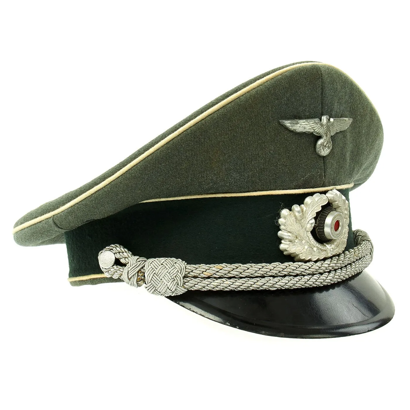 Original German WWII Army Heer Officer Visor Cap - Size 60 cm