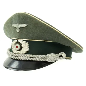 Original German WWII Army Heer Officer Visor Cap - Size 60 cm