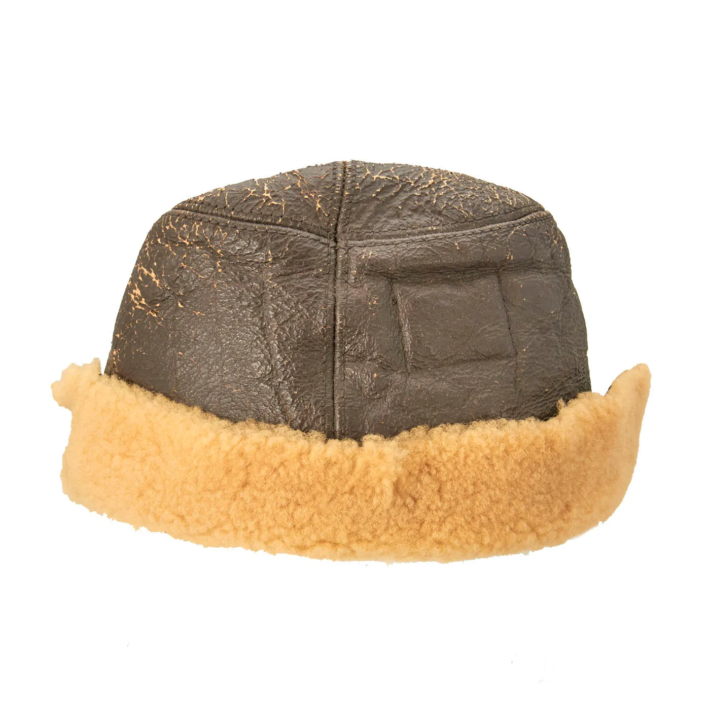 Original U.S. WWII Army Air Force B-2 Gunner and Air Crew Shearling Leather Cap by Werber Sportswear Co.