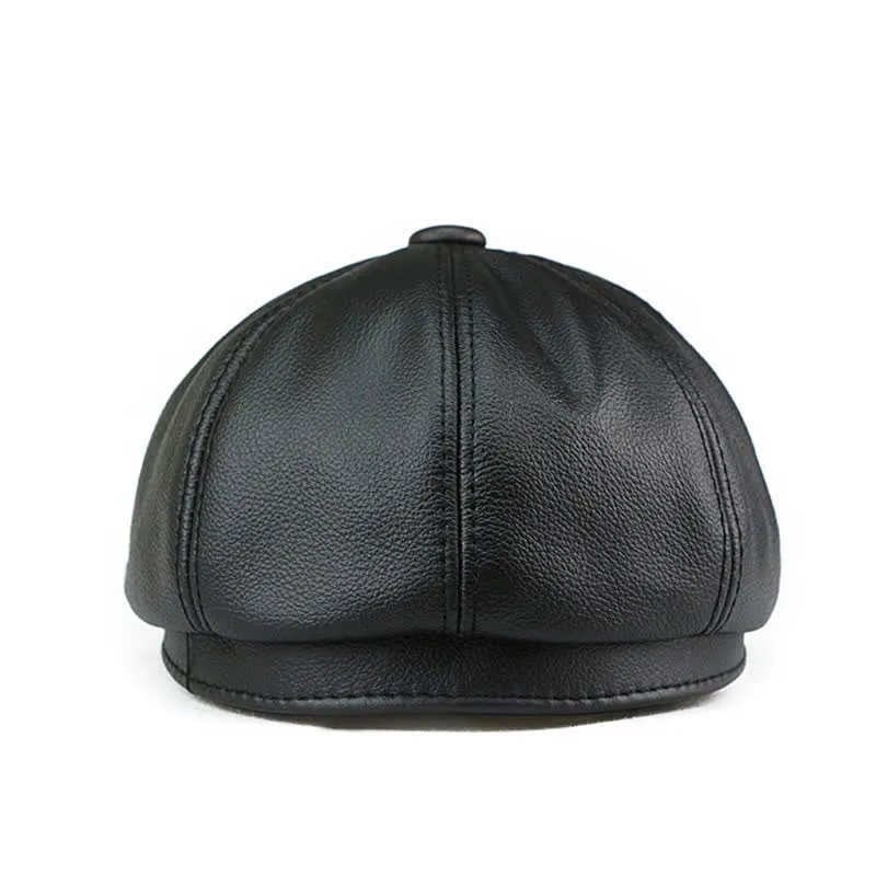 Painter Cowhide Leather Gatsby 8 Panel Beret Cap